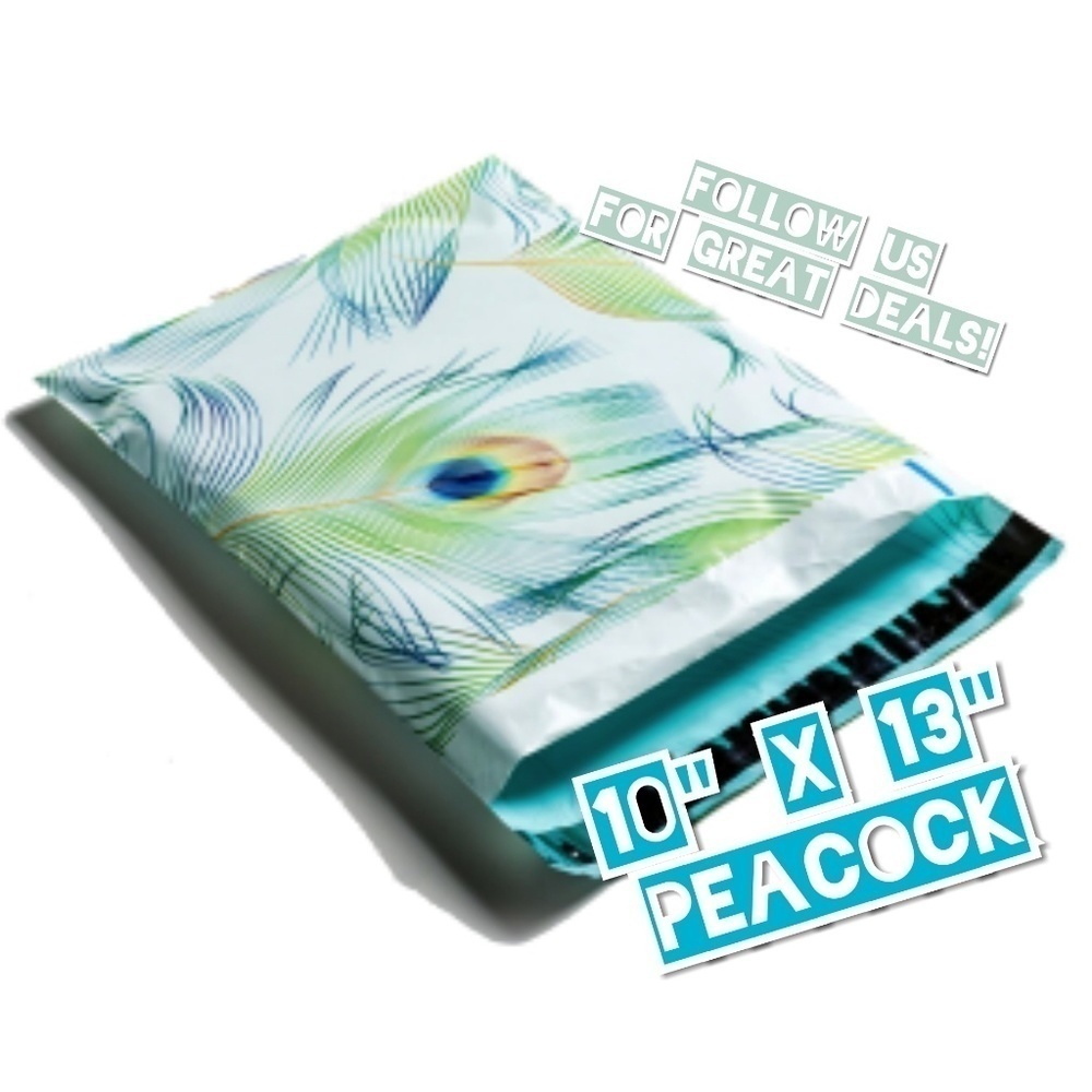 100 Poly Mailers 10x13 Peacock